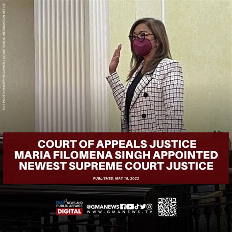 Maria Filomena Singh appointed newest Supreme Court justice.